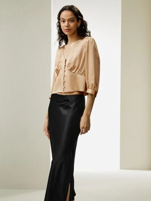 Lilysilk Fitted Retro Corset Silk Top 8211 Affordable Silk Blouses 100 Silk Women Blouses Shirts