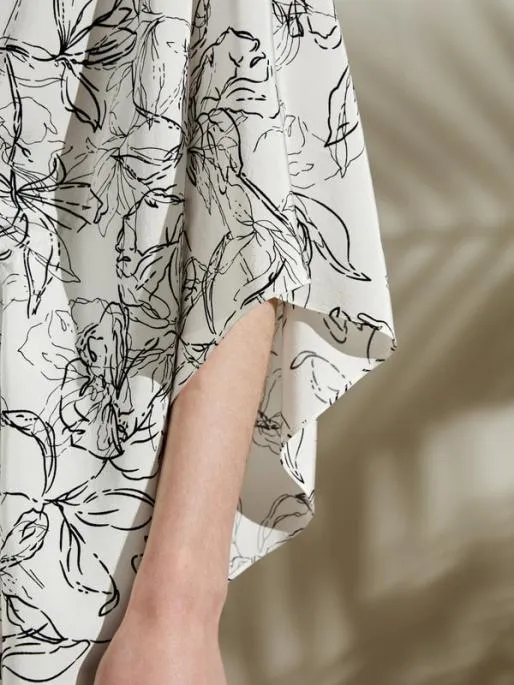 Lilysilk Floral Pattern ThreeQuarter Sleeve Silk Cardigan 100 Silk Women Tops