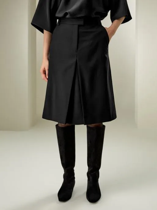 Lilysilk Machine Washable ALine Wool Silk Blend Skirt Women Bottoms
