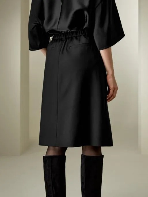 Lilysilk Machine Washable ALine Wool Silk Blend Skirt Women Bottoms