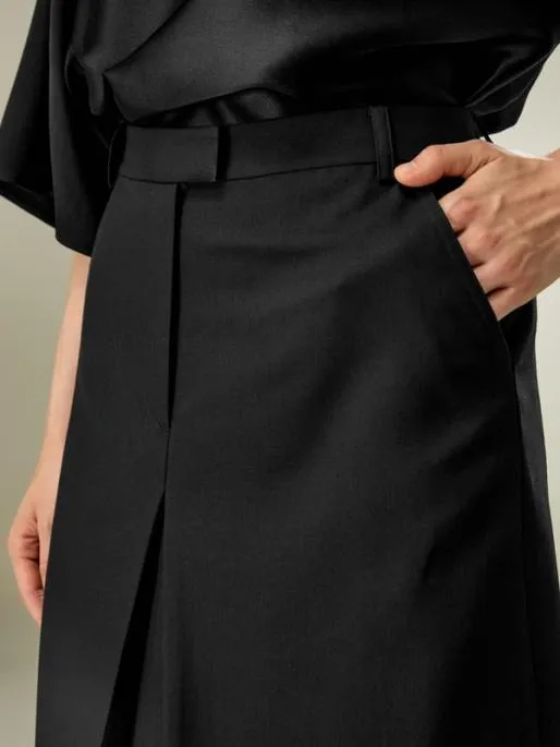 Lilysilk Machine Washable ALine Wool Silk Blend Skirt Women Bottoms