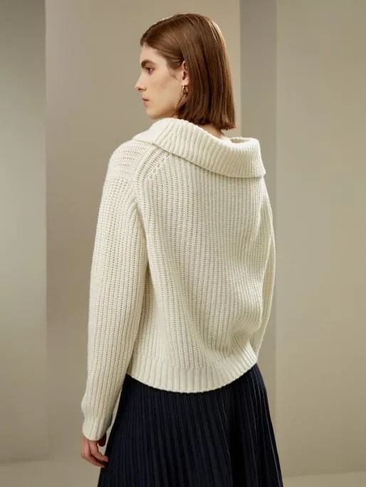 Lilysilk Merino Wool Cashmere Cowl Neck Sweater Women Knitwear