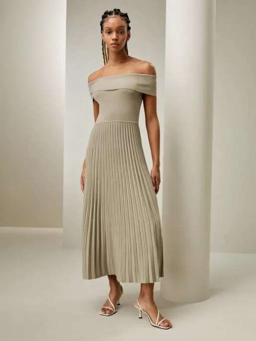 Lilysilk OffShoulder Hybrid Pleated Dress Women Jumpsuits Dresses