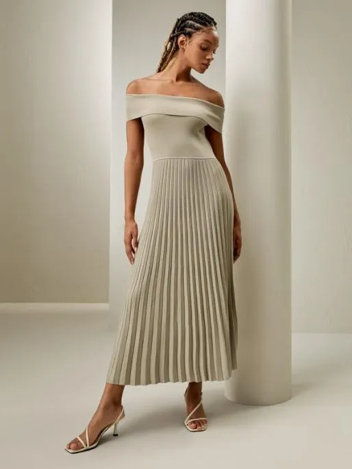 Lilysilk OffShoulder Hybrid Pleated Dress Women Jumpsuits Dresses