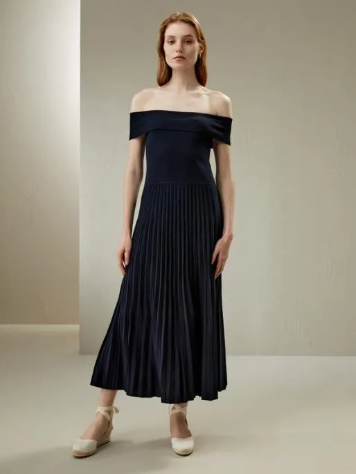 Lilysilk OffShoulder Hybrid Pleated Dress Women Jumpsuits Dresses