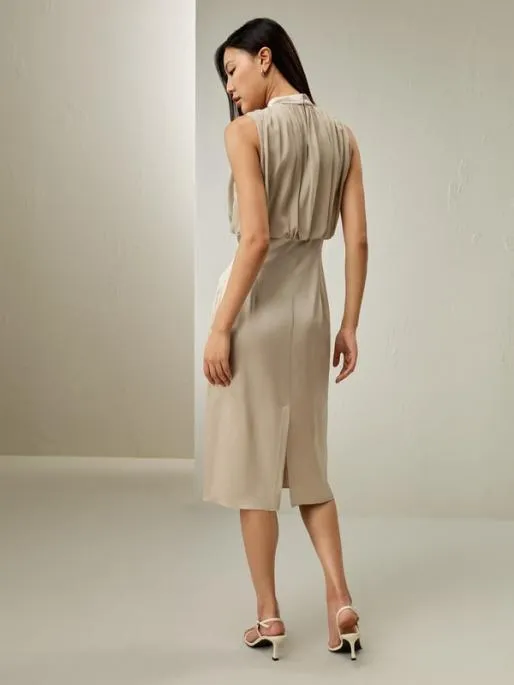 Lilysilk Pleated Sleeveless Midi Silk Dress Women Jumpsuits Dresses