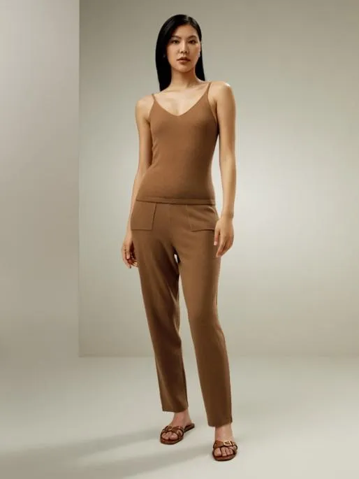 Lilysilk Premium Knit Cashmere Tapered Pants Women Knitwear