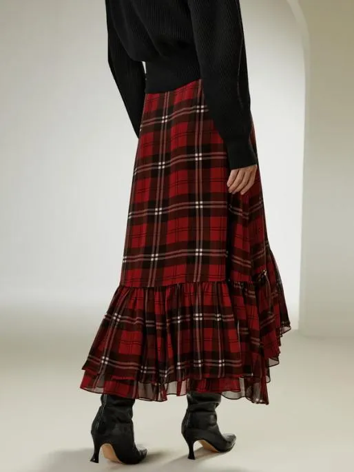 Lilysilk Ruffled Georgette Wrap Dress Women Bottoms