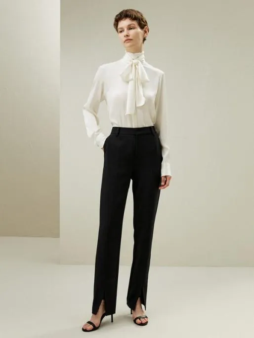 Lilysilk Silk Turtleneck Ribbon Blouse Women Blouses Shirts
