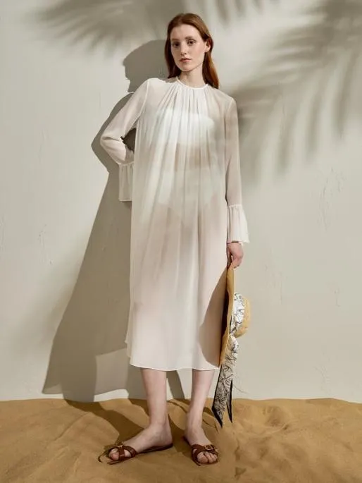 Lilysilk The Crewneck Silk Dress 100 Mulberry Silk Relaxed Fit Long Sleeve Dress Women Jumpsuits Dresses Lilysilk The Crewneck Silk Dress 100 Mulberry Silk Relaxed Fit Long Sleeve Dress Women Jumpsuits Dresses