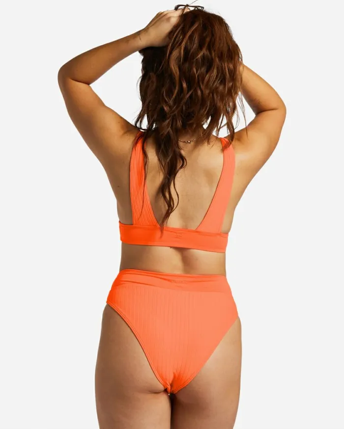 Lined Up Rise Bikini Bottoms Poppin Peach Women Billabong Bikinis