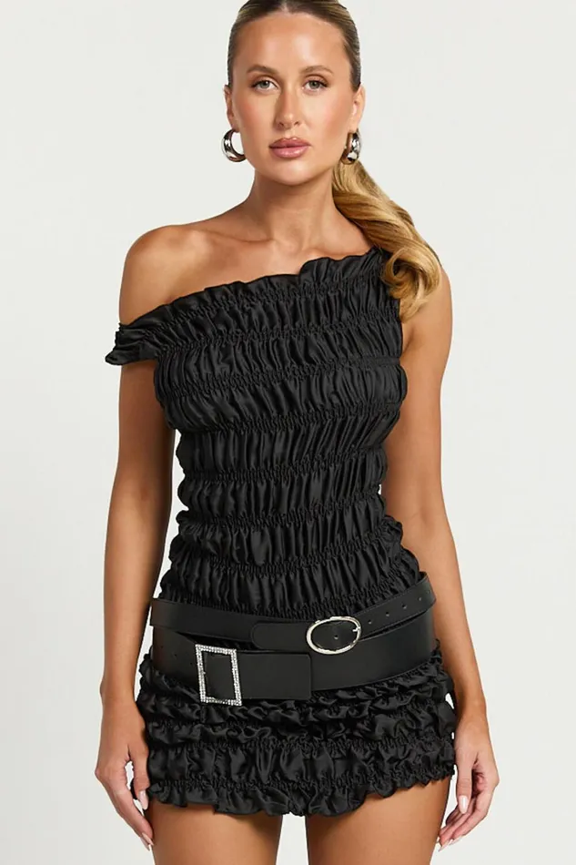 Lioness 8211 Guccio Mini Dress In Onyx Women Showpo Dresses