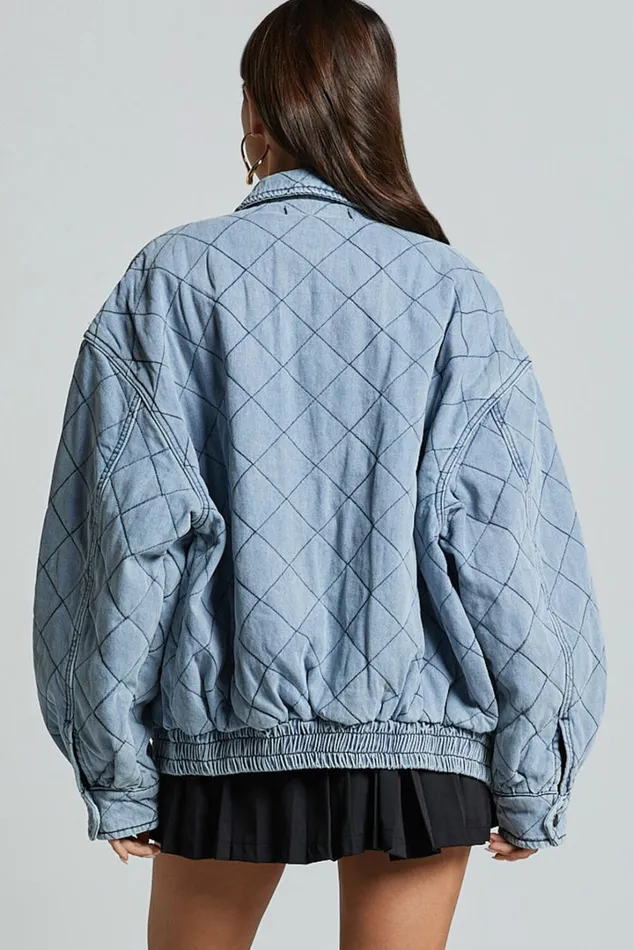 Lioness 8211 Kenny Bomber In Light Denim Women Showpo Jackets and Coats