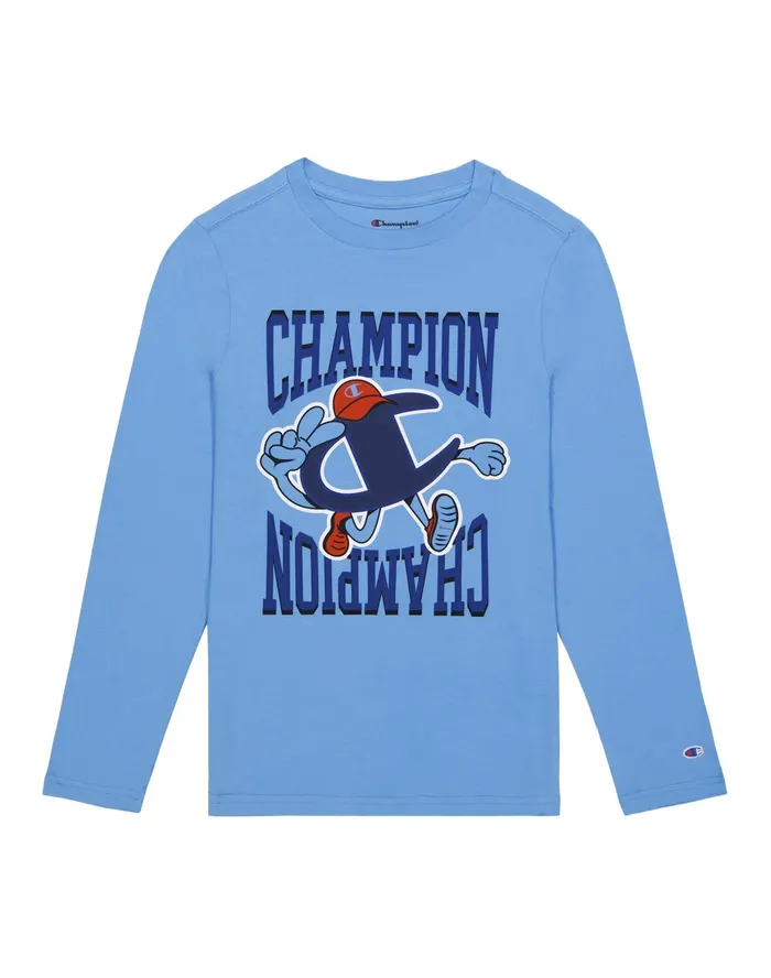 Little Kids039 LongSleeve TShirt Running C Swiss Blue Kids Champion TShirts