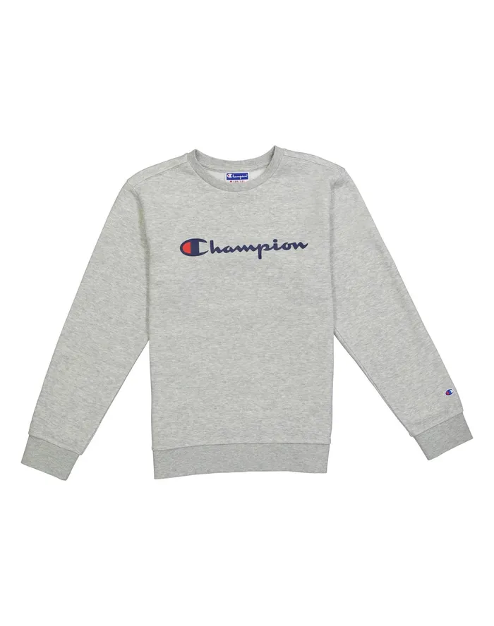 Little Kids039 Powerblend Crew Sweatshirt Classic Script Oxford Grey Heather Kids Champion Hoodies and Sweatshirts Little Kids039 Powerblend Crew Sweatshirt Classic Script Oxford Grey Heather Kids Champion Hoodies and Sweatshirts