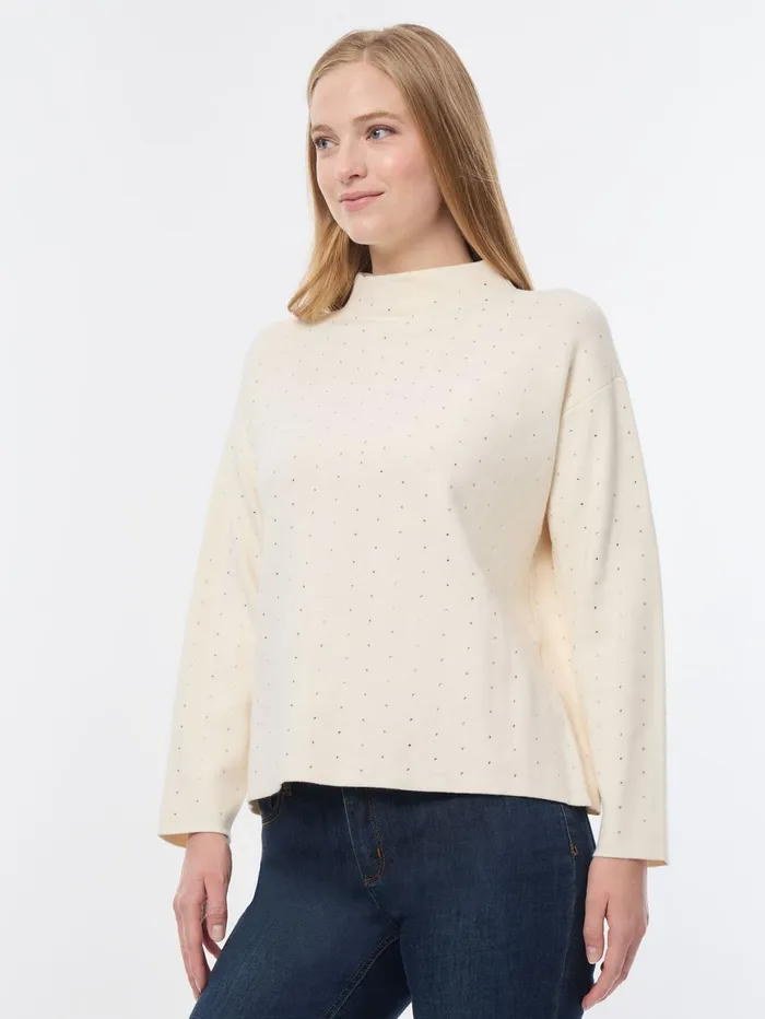 Long Sleeve Studded Mock Neck Top Women Jones New York Tops and Blouses Long Sleeve Studded Mock Neck Top Women Jones New York Tops and Blouses
