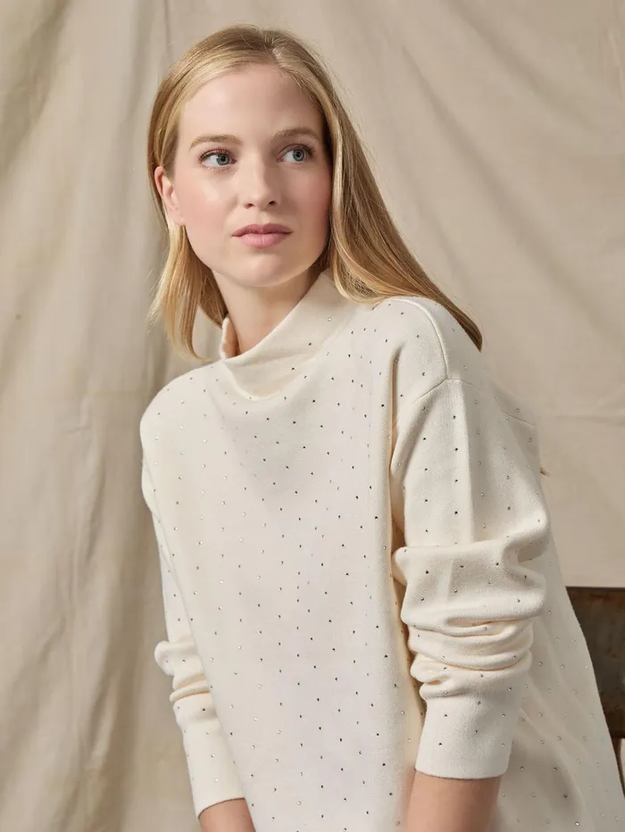 Long Sleeve Studded Mock Neck Top Women Jones New York Tops and Blouses Long Sleeve Studded Mock Neck Top Women Jones New York Tops and Blouses