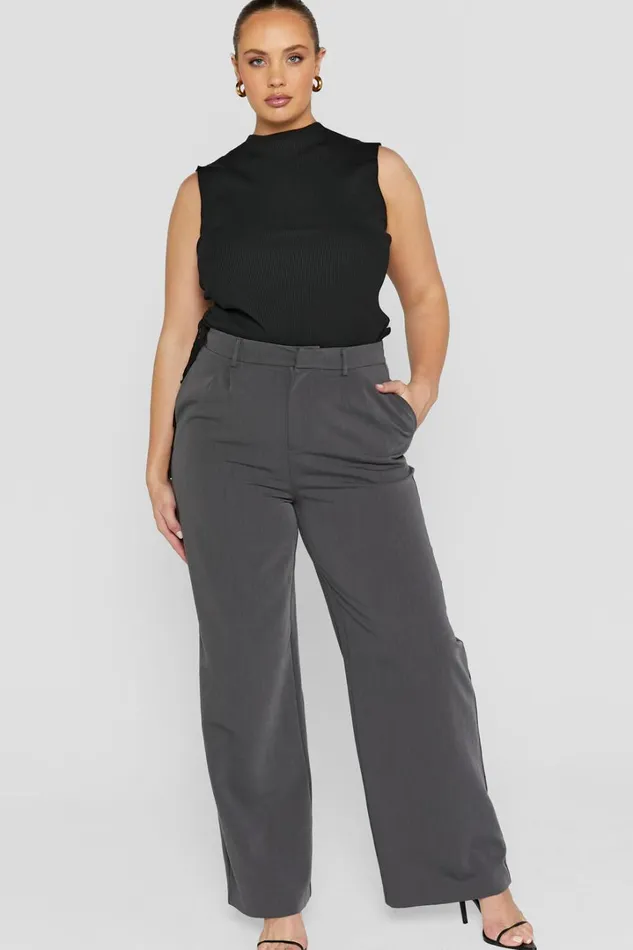 Lorcan Pants 8211 High Waisted Tailored Pants In Charcoal Women Showpo Pants