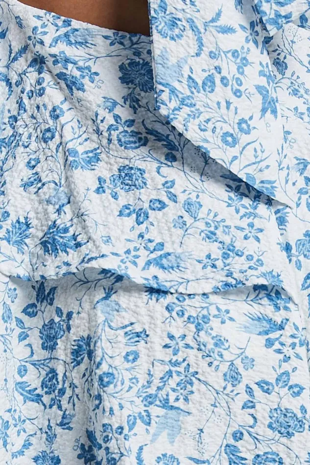 Lorma Midi Dress 8211 Ruched Layered Dress In Blue Floral Women Showpo Dresses
