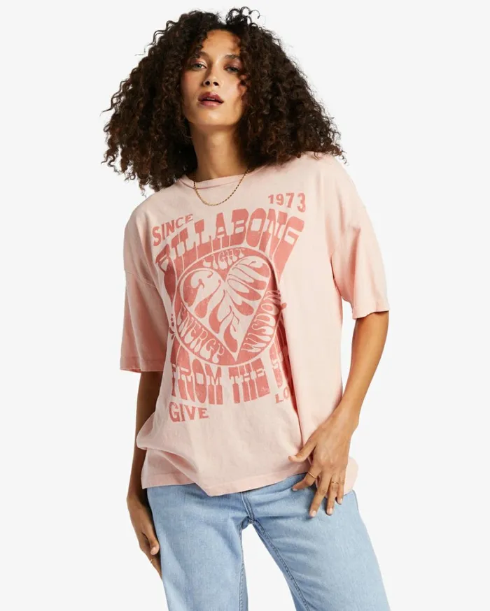 Love and Light TShirt Soft Blush Women Billabong Graphic Tees and Tanks