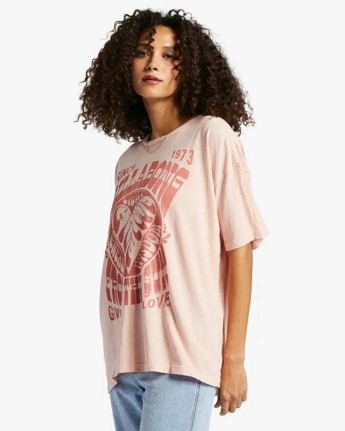 Love and Light TShirt Soft Blush Women Billabong Graphic Tees and Tanks
