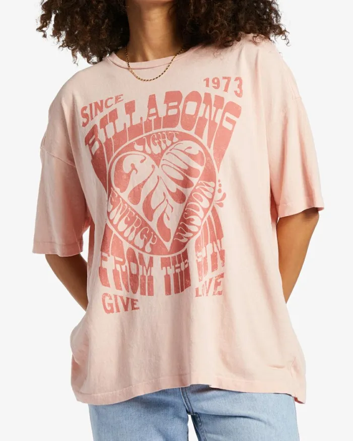 Love and Light TShirt Soft Blush Women Billabong Graphic Tees and Tanks