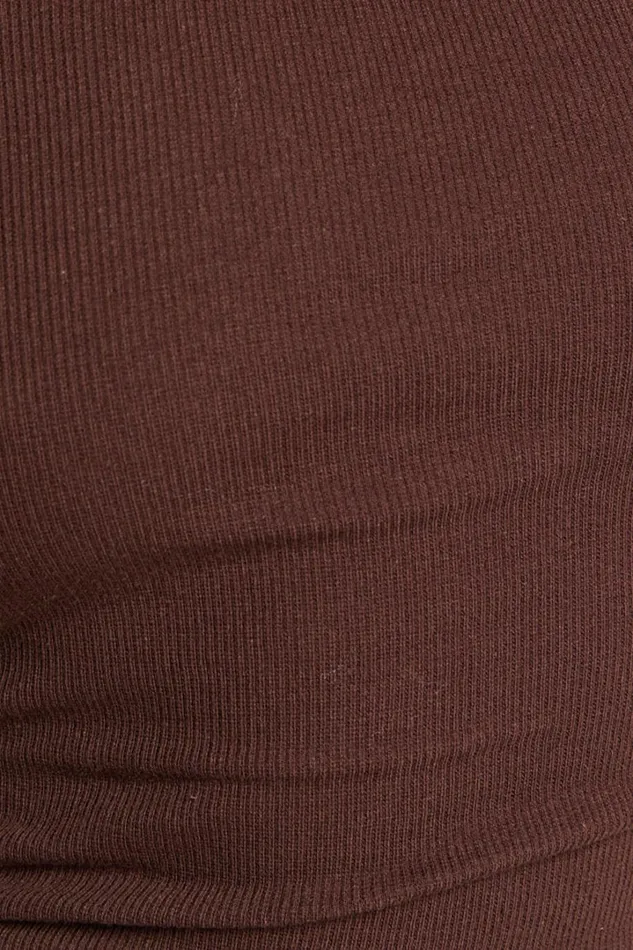 Lucy Midi Dress 8211 Ribbed Side Ruched Bodycon Dress In Espresso Women Showpo Basics
