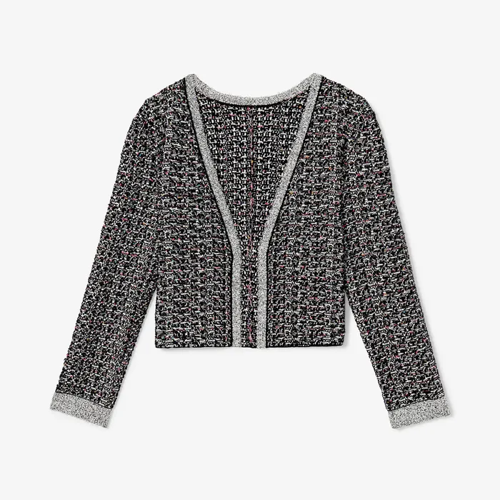 M M LaFleur Jackets Women The Meena Daily Jardigan 8211 Boucle Tweed Jardigan BlackWhite