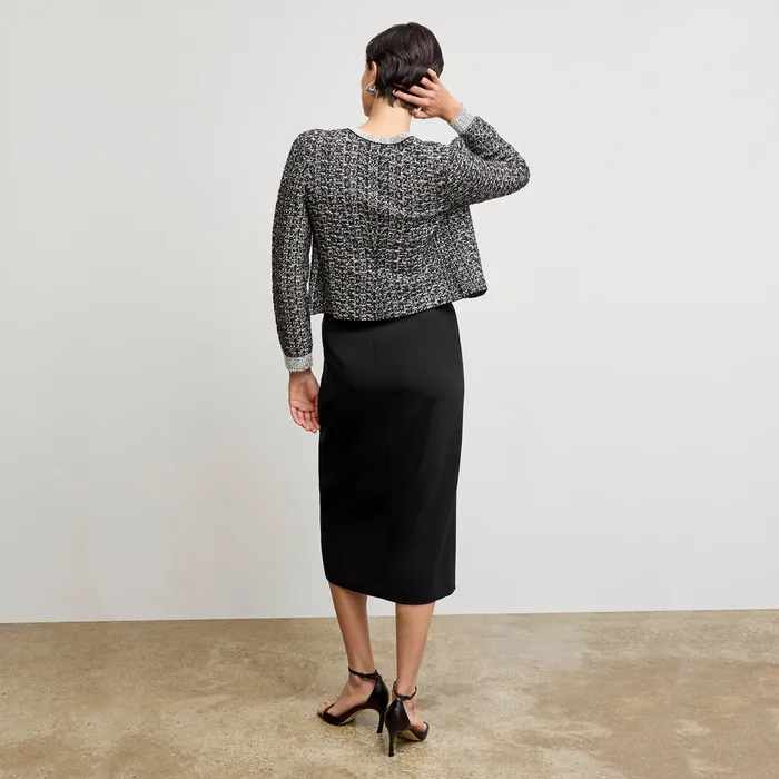 M M LaFleur Jackets Women The Meena Daily Jardigan 8211 Boucle Tweed Jardigan BlackWhite
