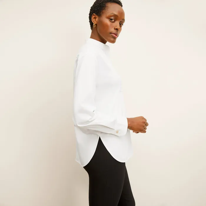 M M LaFleur Tops Women The Tonya Top 8211 Knit Poplin White