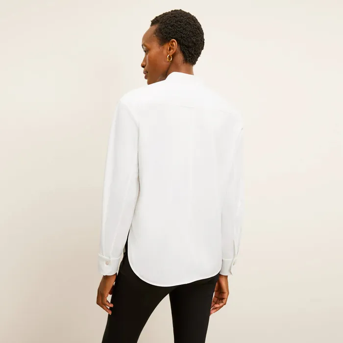 M M LaFleur Tops Women The Tonya Top 8211 Knit Poplin White