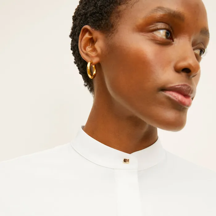 M M LaFleur Tops Women The Tonya Top 8211 Knit Poplin White