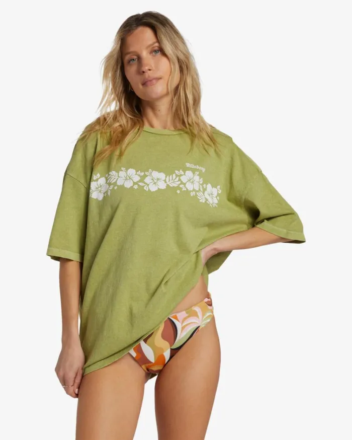 Make It Tropical TShirt Palm Green Women Billabong Graphic Tees and Tanks