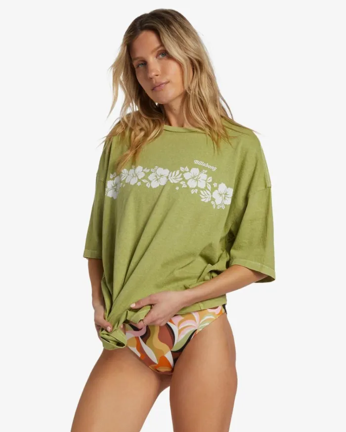 Make It Tropical TShirt Palm Green Women Billabong Graphic Tees and Tanks