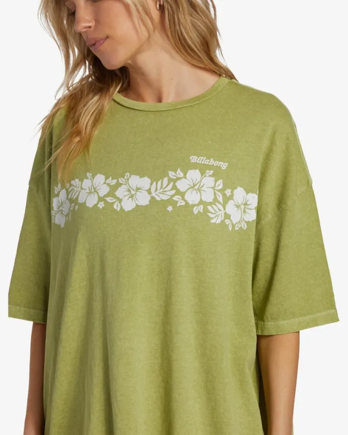 Make It Tropical TShirt Palm Green Women Billabong Graphic Tees and Tanks