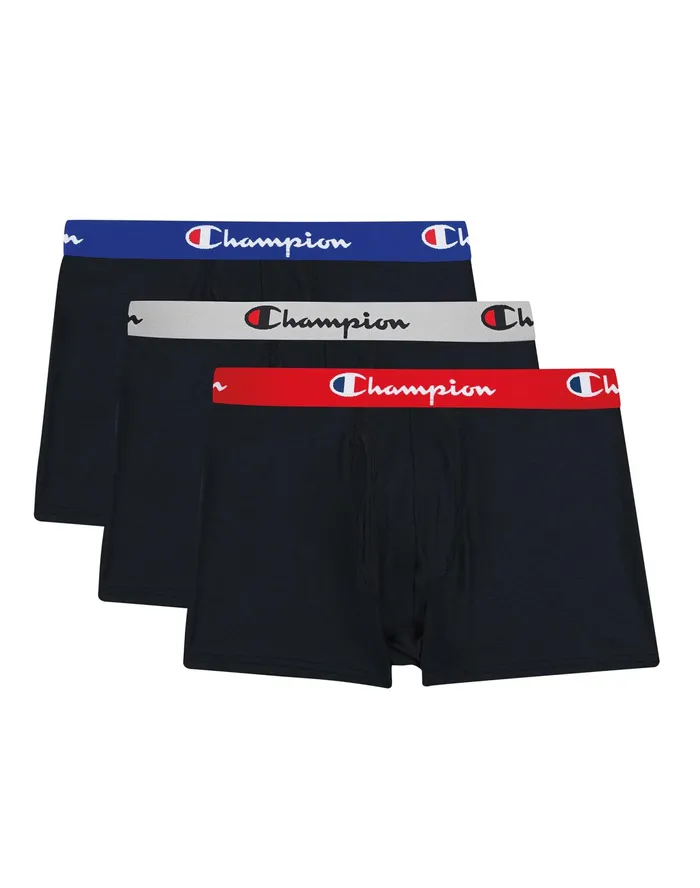 Men039S Trunks Pack MoistureWicking AntiOdor Stretch Cotton 3Pack Black Blackredblackroyalblackblack Men Champion Underwear