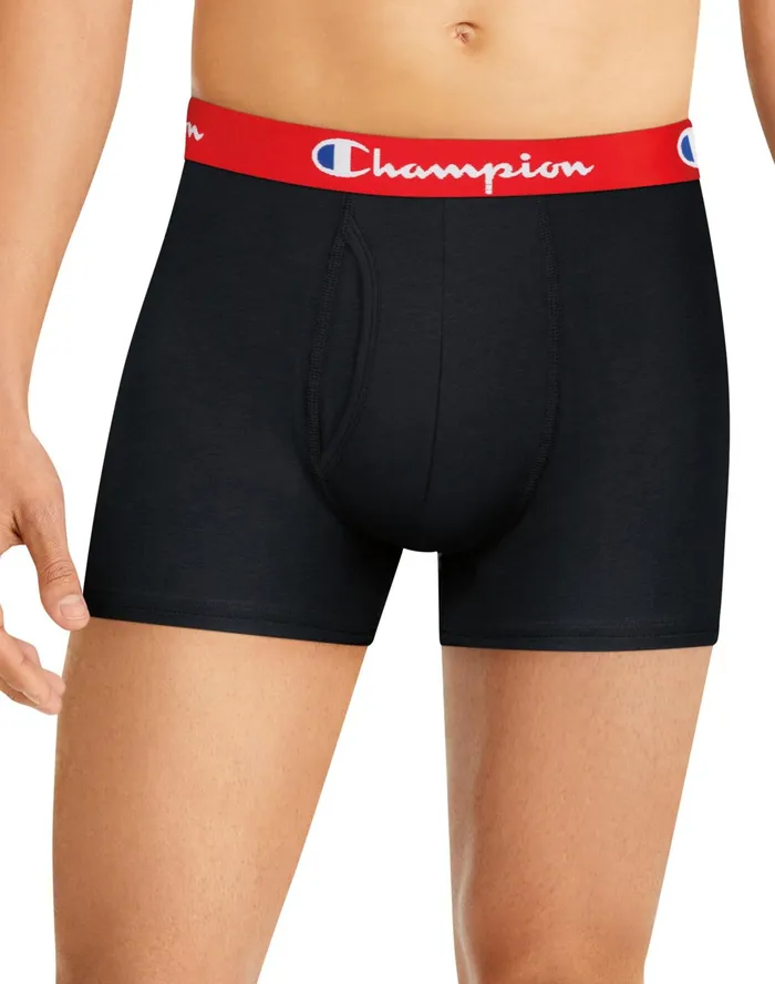 Men039S Trunks Pack MoistureWicking AntiOdor Stretch Cotton 3Pack Black Blackredblackroyalblackblack Men Champion Underwear