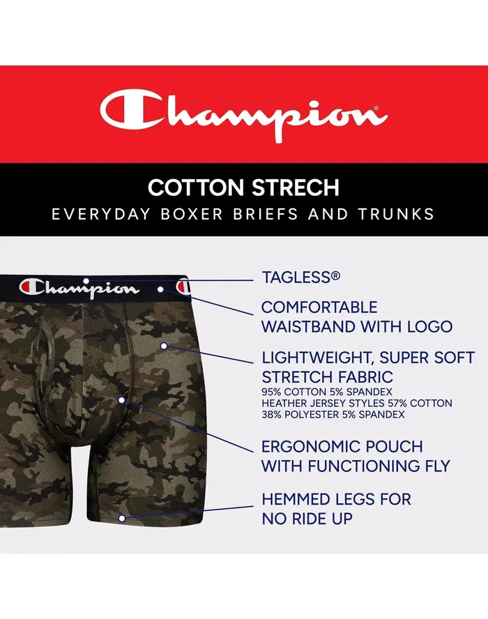 Men039S Trunks Pack MoistureWicking AntiOdor Stretch Cotton 3Pack Black Blackredblackroyalblackblack Men Champion Underwear