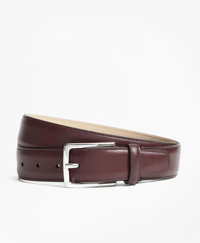 Men 1818 Leather Belt Burgundy Brooks Brothers Belts