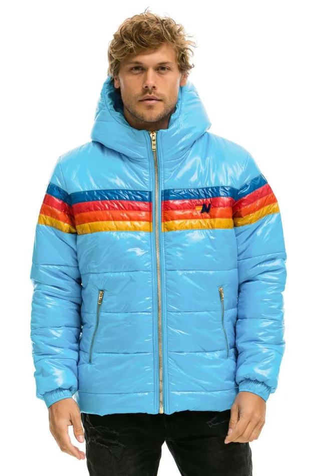 Men 4 STRIPE LUXE TREKKER JACKET 8211 GLOSSY SKY Aviator Nation Outerwear