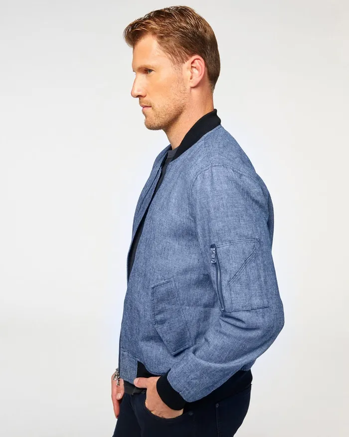 Men 7 For All Mankind Jackets 038 Coats Linen Denim Bomber