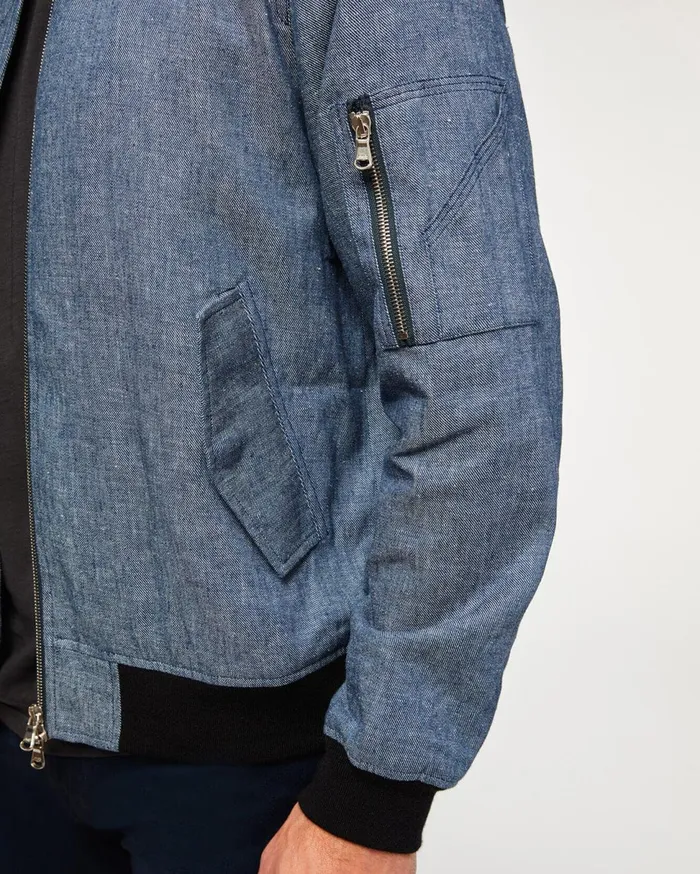 Men 7 For All Mankind Jackets 038 Coats Linen Denim Bomber