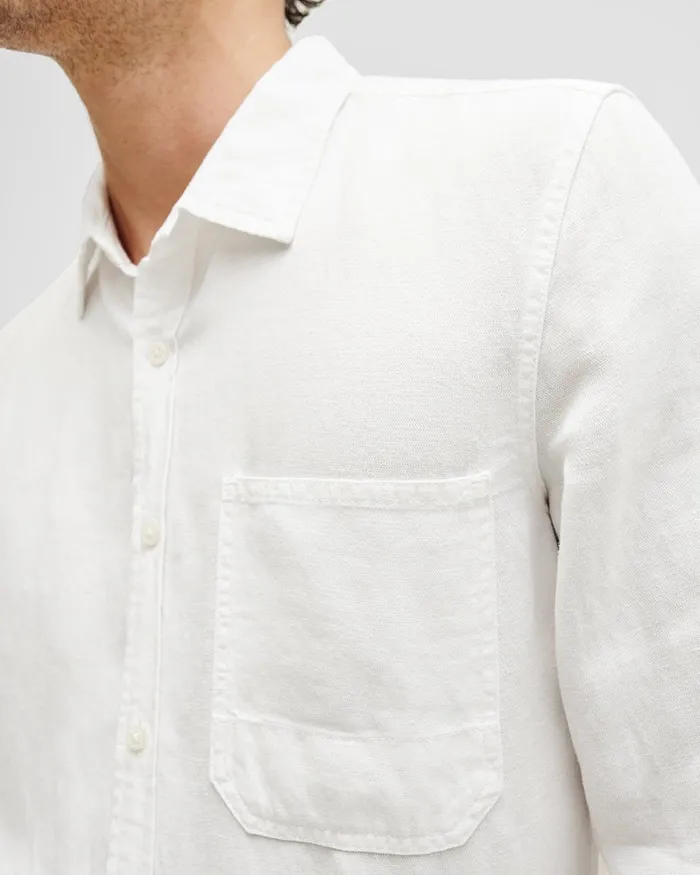 Men 7 For All Mankind Shirts Casual One Pocket Shirt In White