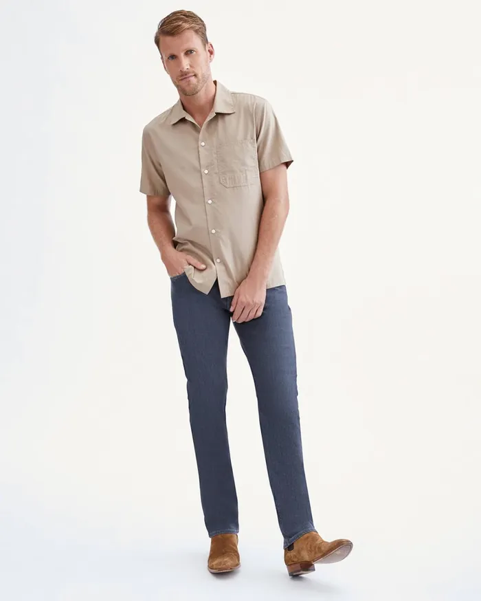 Men 7 For All Mankind Shirts Lightweight Poplin Shirt In Tan