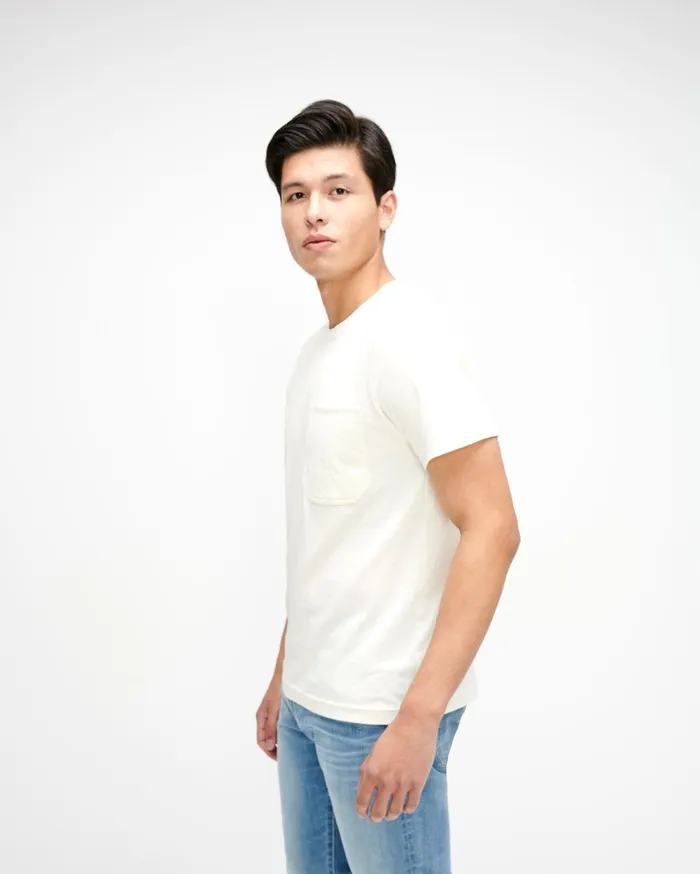 Men 7 For All Mankind Tees Cotton Pocket Tee In White