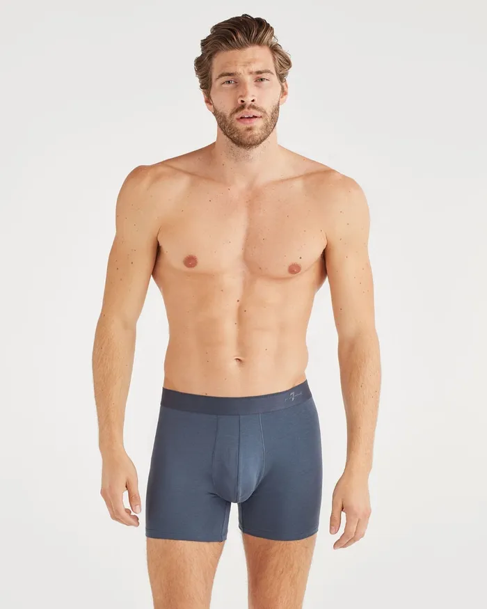 Men 7 For All Mankind Underwear Boxer Brief 2 Pack In EU Blue