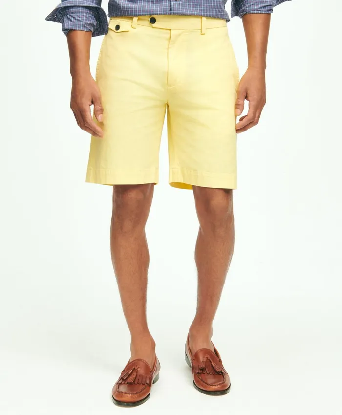 Men 9034 Stretch Supima Cotton Poplin Shorts Yellow Brooks Brothers Shorts and Swimwear