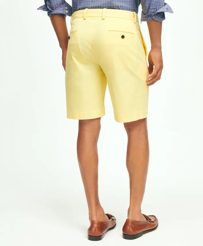 Men 9034 Stretch Supima Cotton Poplin Shorts Yellow Brooks Brothers Shorts and Swimwear