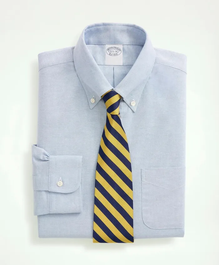 Men AmericanMade Oxford Cloth ButtonDown Dress Shirt Blue Brooks Brothers Dress Shirts