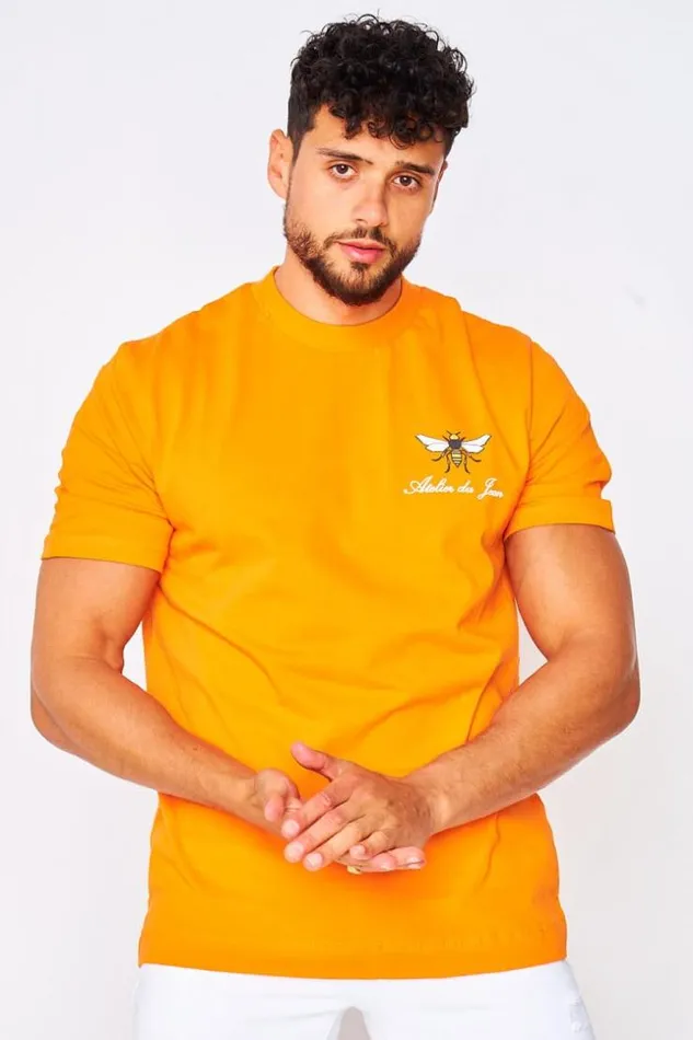 Men Bee TShirt In Orange Orange Brentiny Paris TShirts